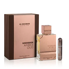 Al Haramain Amber Oud Tobacco Edition EDP 200 ml + Kieszonkowy spray do wielokrotnego napełniania U