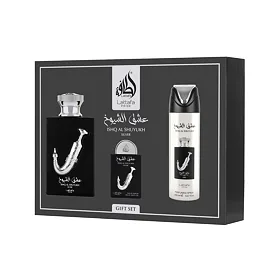 Lattafa Pride Ishq Al Shuyukh Silver EDP 100 ml + EDP 20 ml + DEO w sprayu 200 ml U