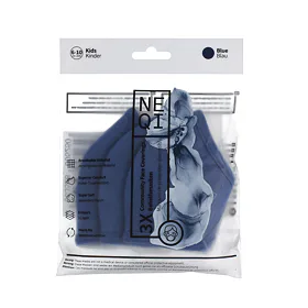 NEQI maseczka trójwarstwowa dla dzieci 6-10 lat (niebieska) 3 szt