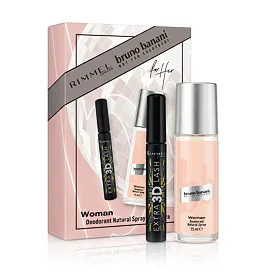 Bruno Banani Woman DEO w szkle 75 ml + Tusz do rzęs zwiększający Rimmel Extra 3D (Black) 8 ml W